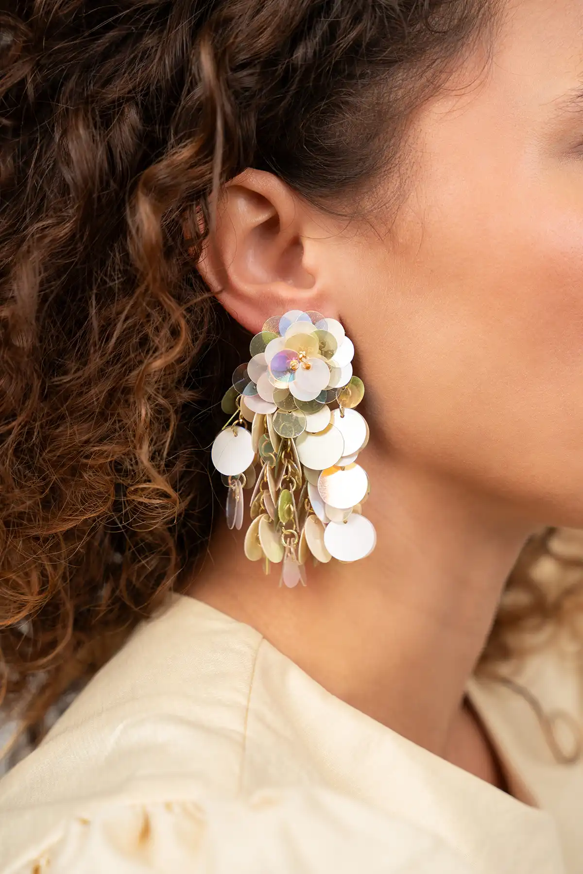 Holographic Earrings Mira Sequin Wild Waterfall  