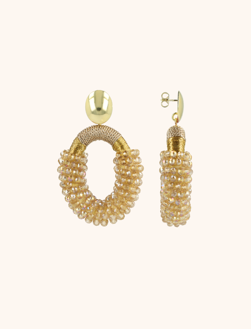 Champagne Earrings Yara Oval M