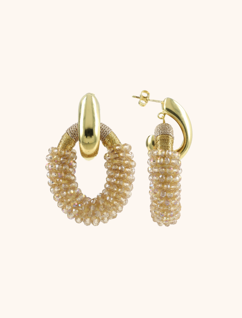 Champagne Earrings Yara Oval M