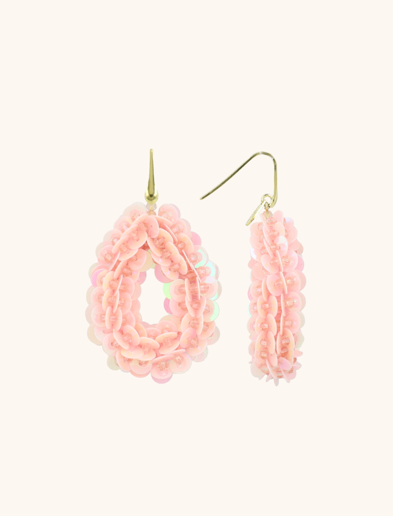 Light Pink Earrings Fenna Sequin Drop  