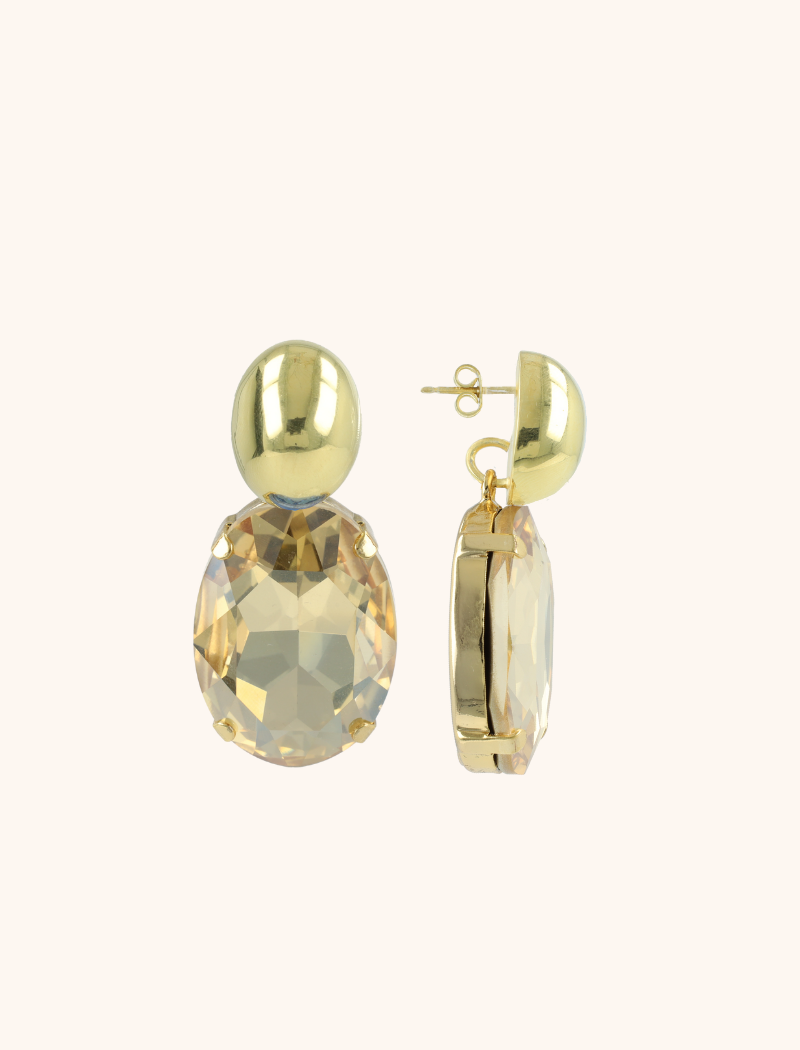 Golden shadow earrings Amelie oval XL