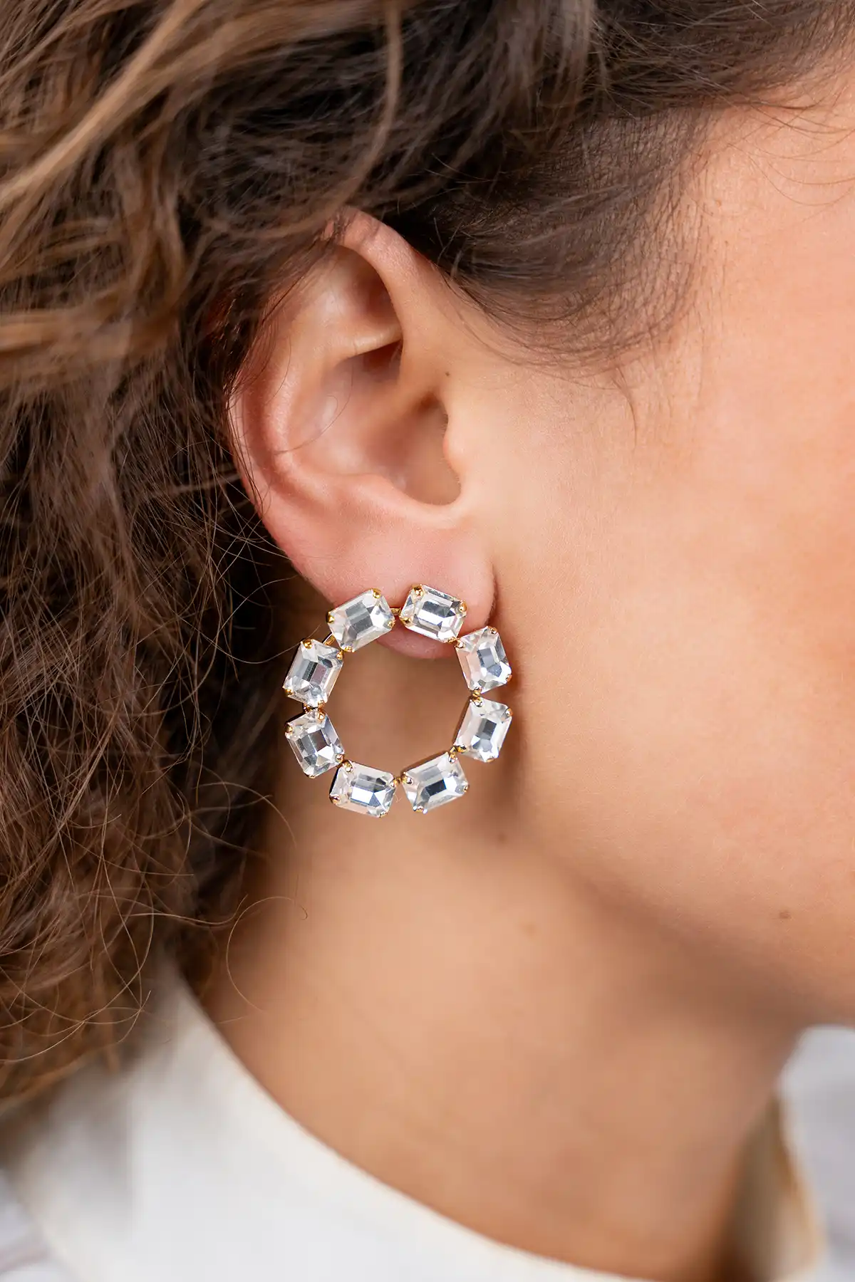 Crystal Earrings June Circle