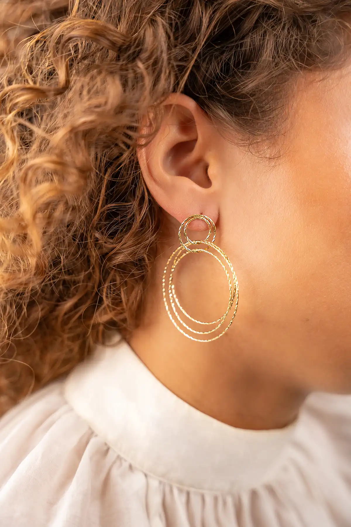 Classic earrings triple hoops glow L