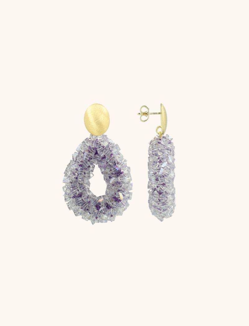 Ice Purple Earrings Marieke Drop S Raw