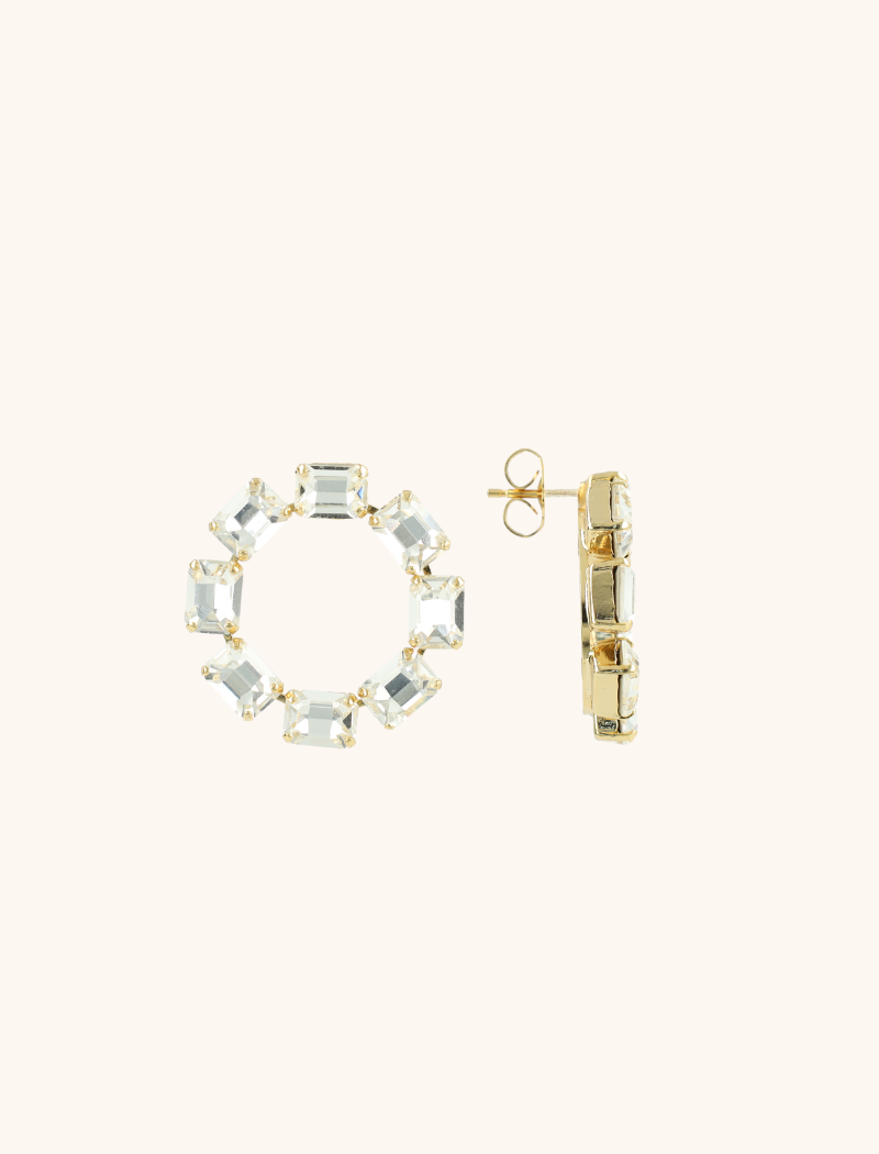 Crystal Earrings June Circle