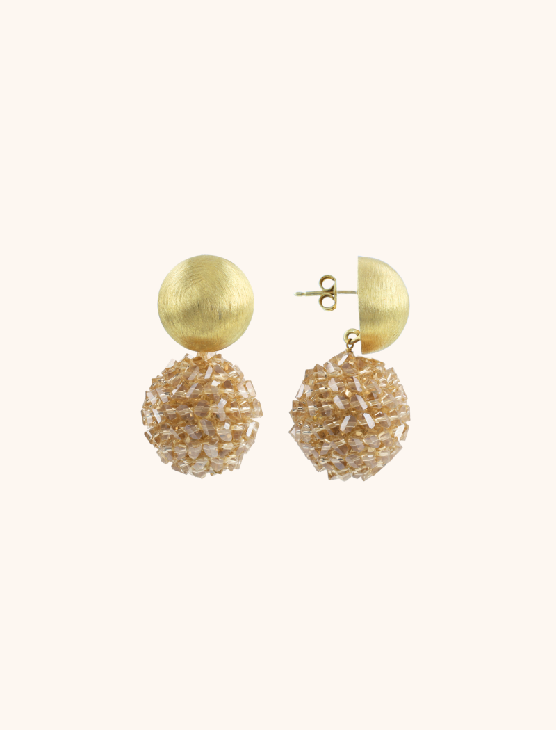 Champagne Earrings Globe L Raw