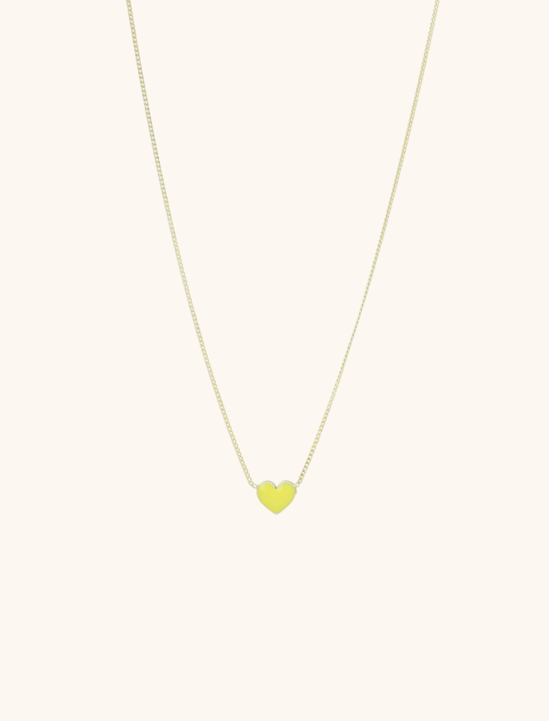 Symbool ketting hart geel