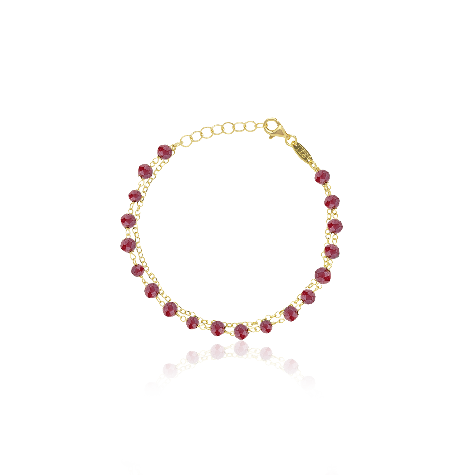 Symbool armband rosary bordeaux
