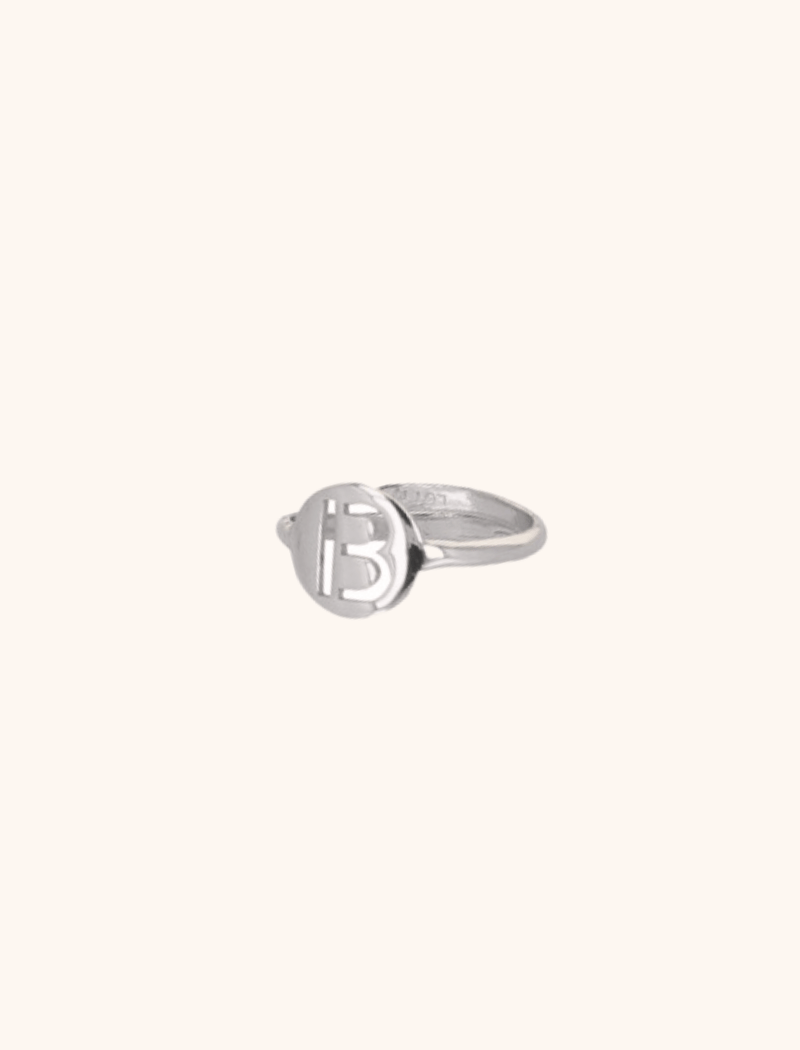 Zilveren ring Initial Small