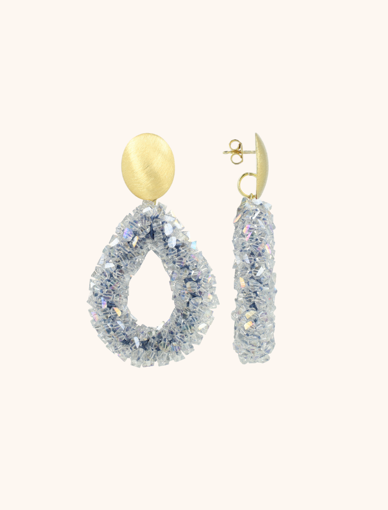 Ice Blue Earrings Marieke Drop L Raw