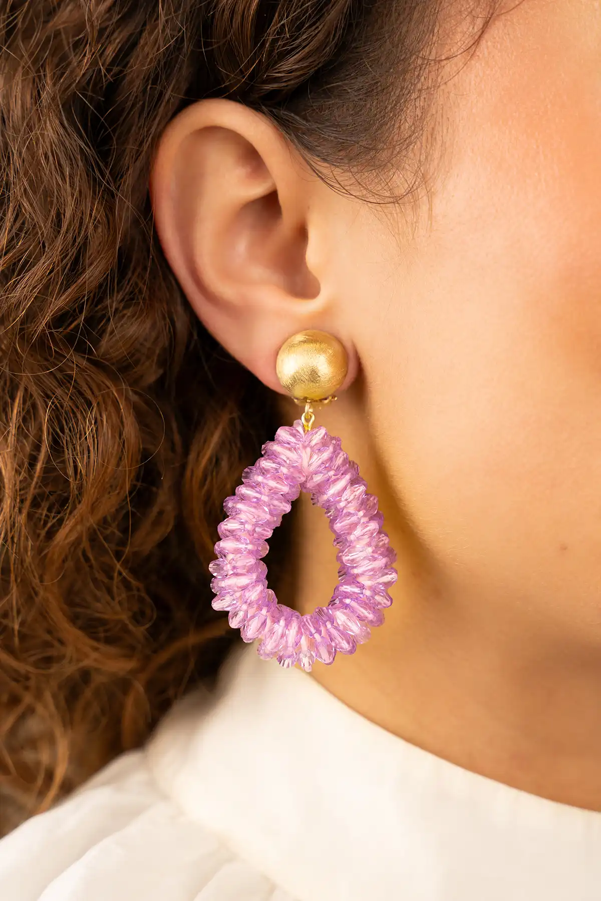Lilac Earrings Anne Drop L Marquis Clip