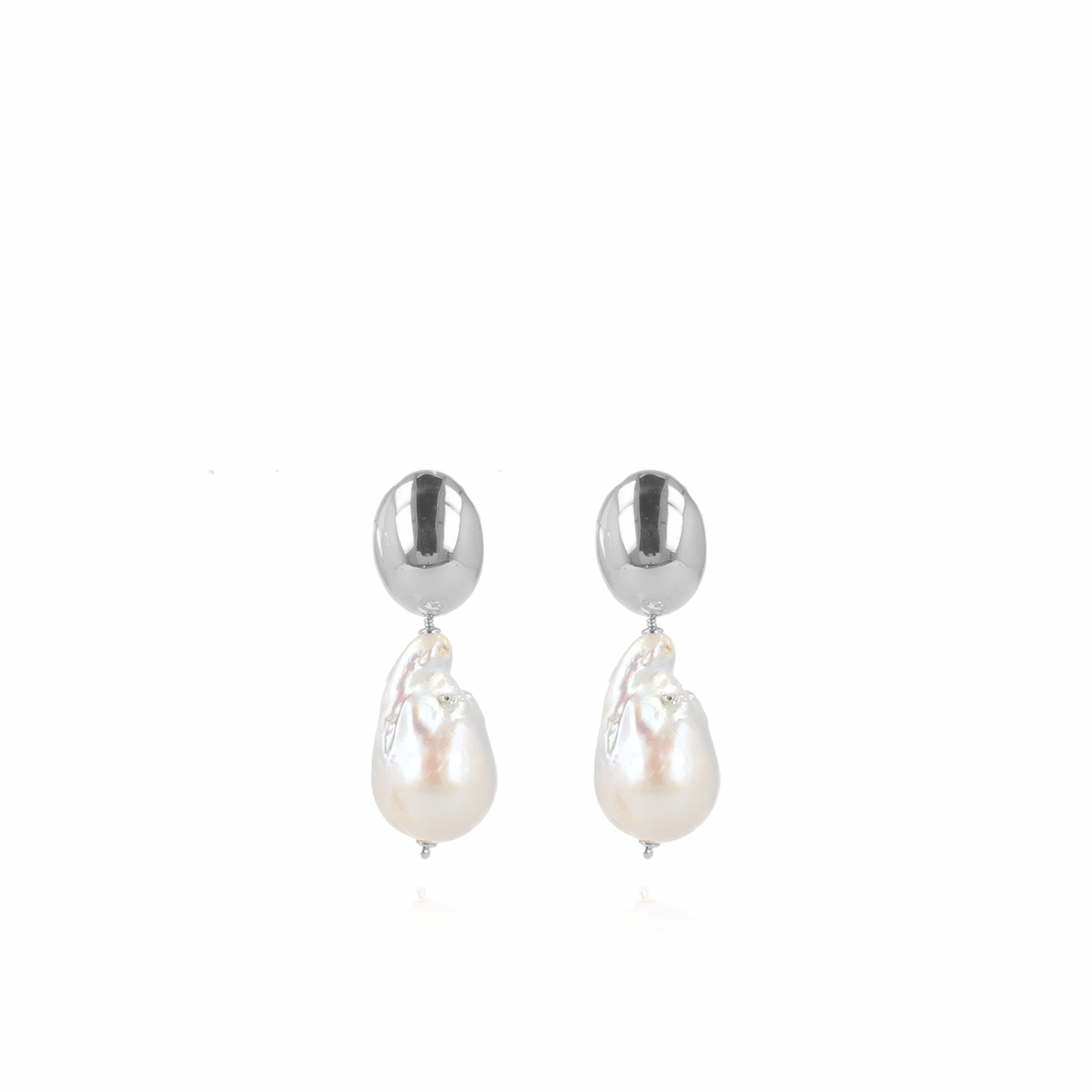 Pearl wild XL earrings silver