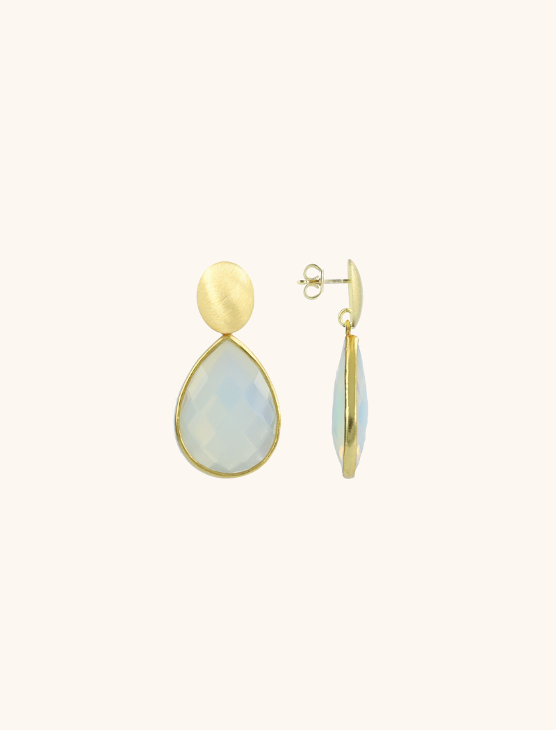 Ice Blue Earrings Framed Drop M