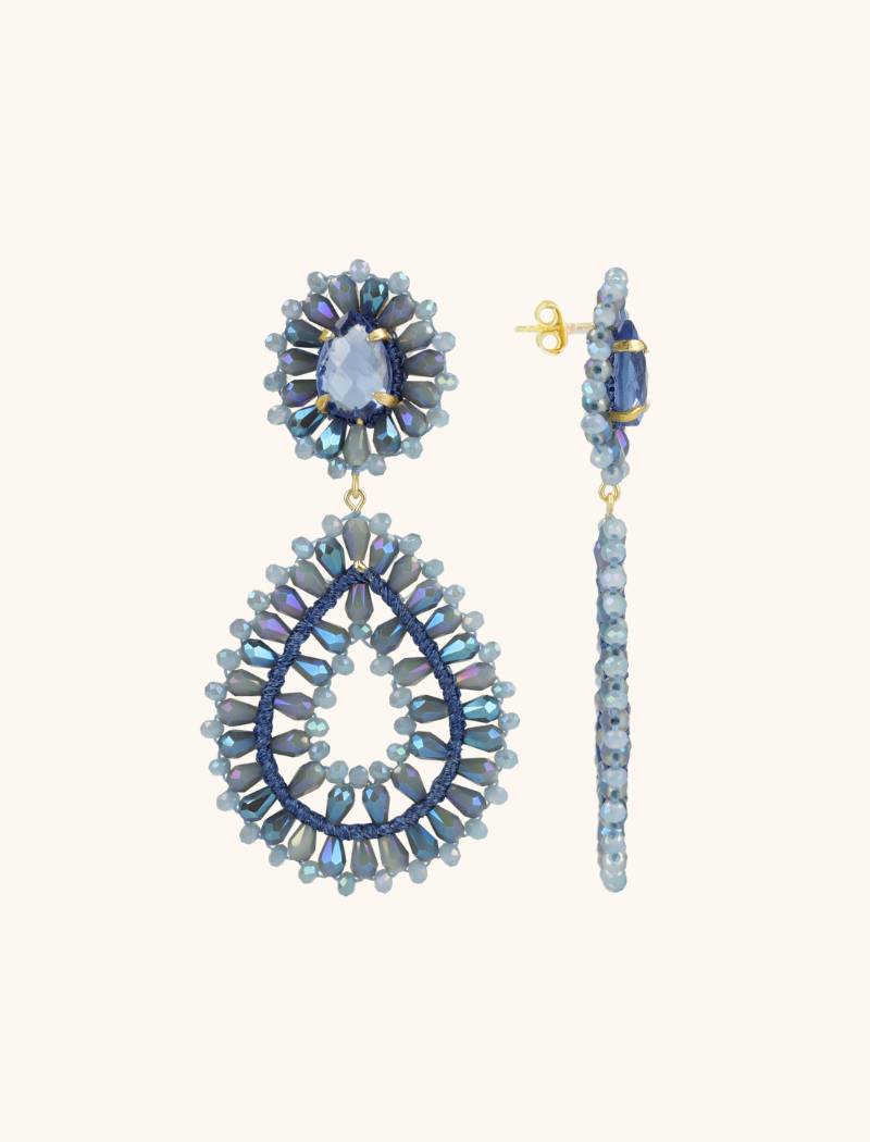 Frosty Blue Earrings Apollo Double Drop S