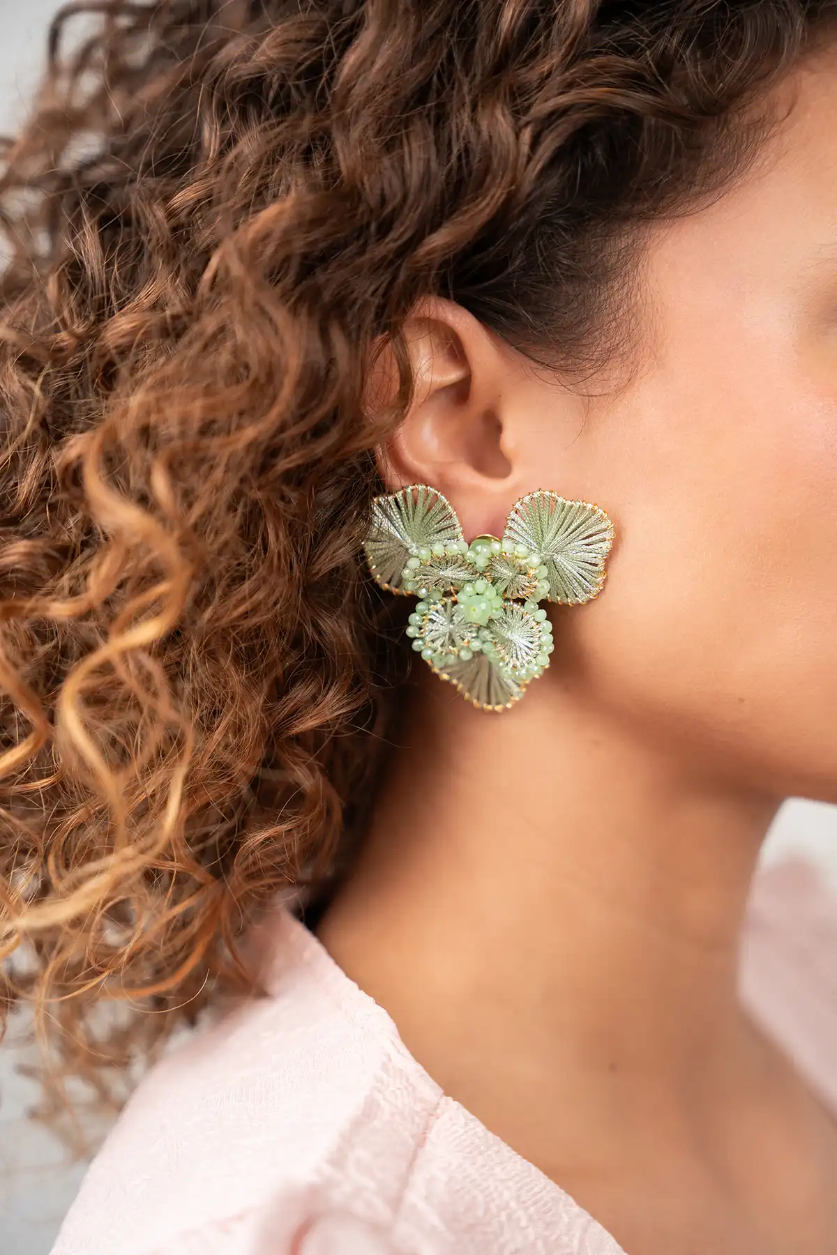 Mint Earrings Aster Flower L  