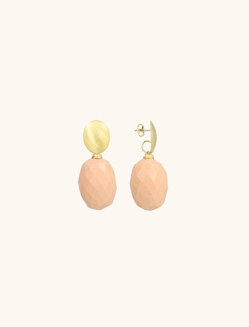 Liver Dust Earrings Romijn Oval Egg Facet M