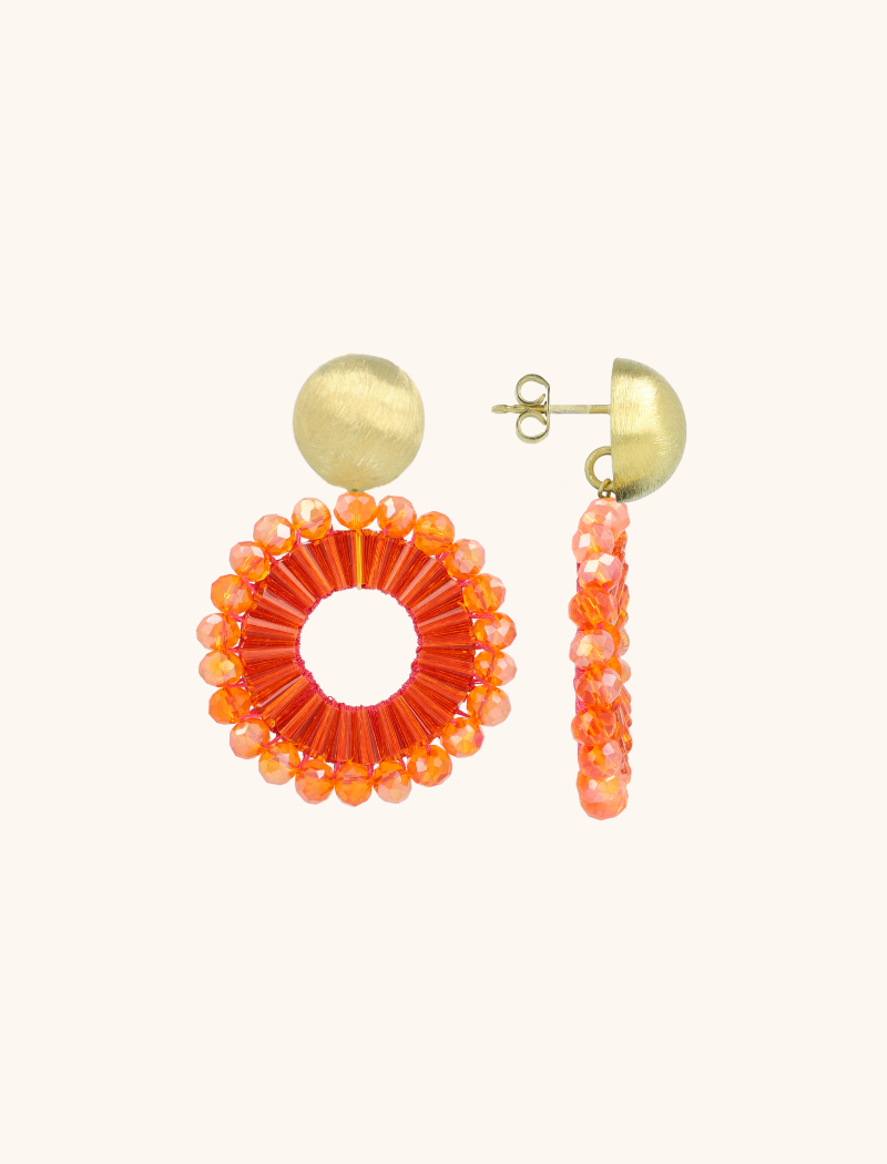 Oranje oorbellen Ann-Mary cirkel dubbel S lionlott-theme.productDescriptionPage.SEO.byTheBrand