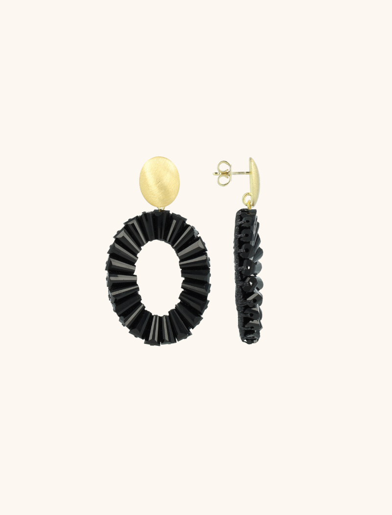 Black Earrings Danee Oval