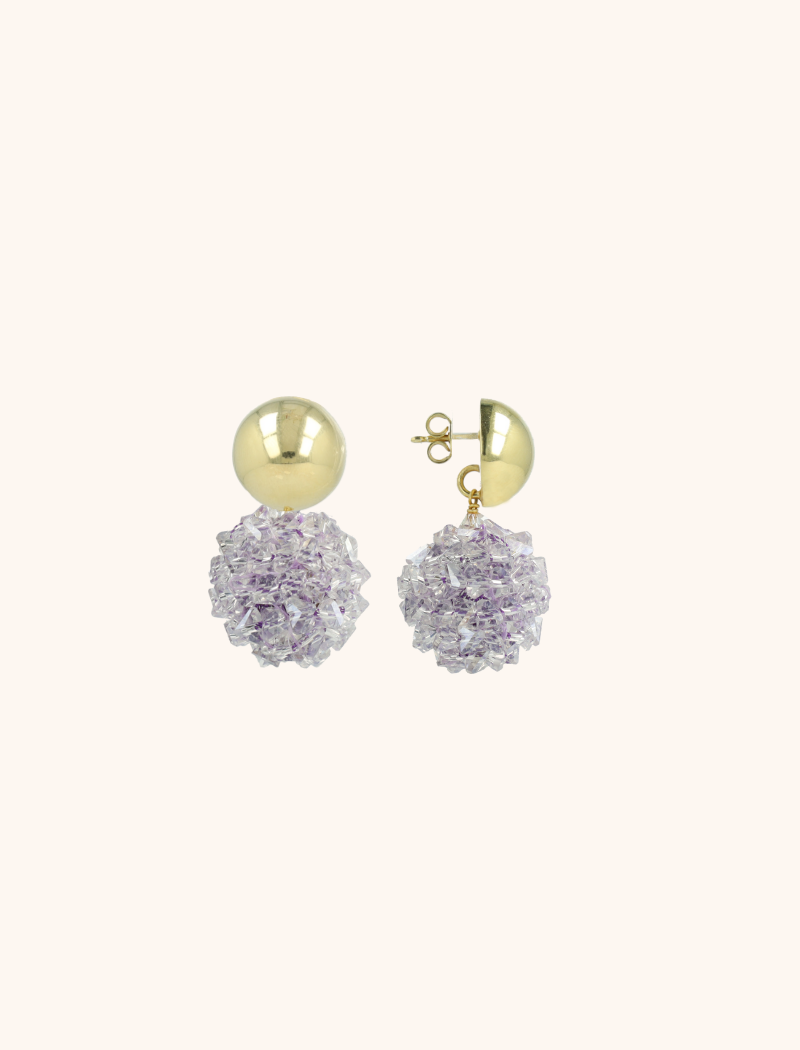 Ice Purple Earrings Globe S Raw