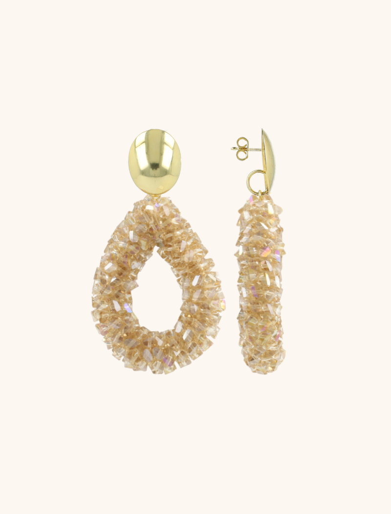 Champagne Earrings Marieke Drop L Raw