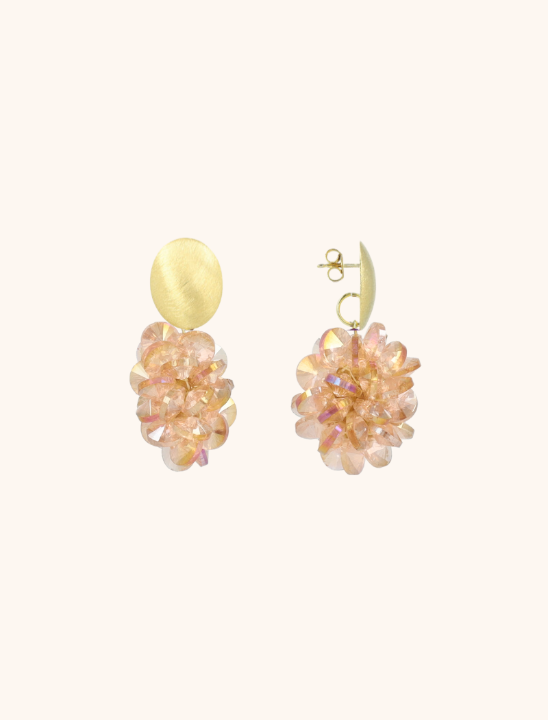 Old Pink Earrings Crystal Grape Sam