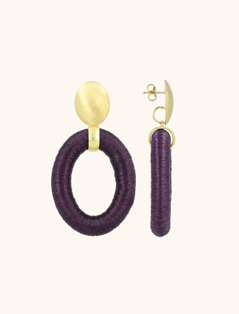 Deep Purple Earrings Faye Oval L