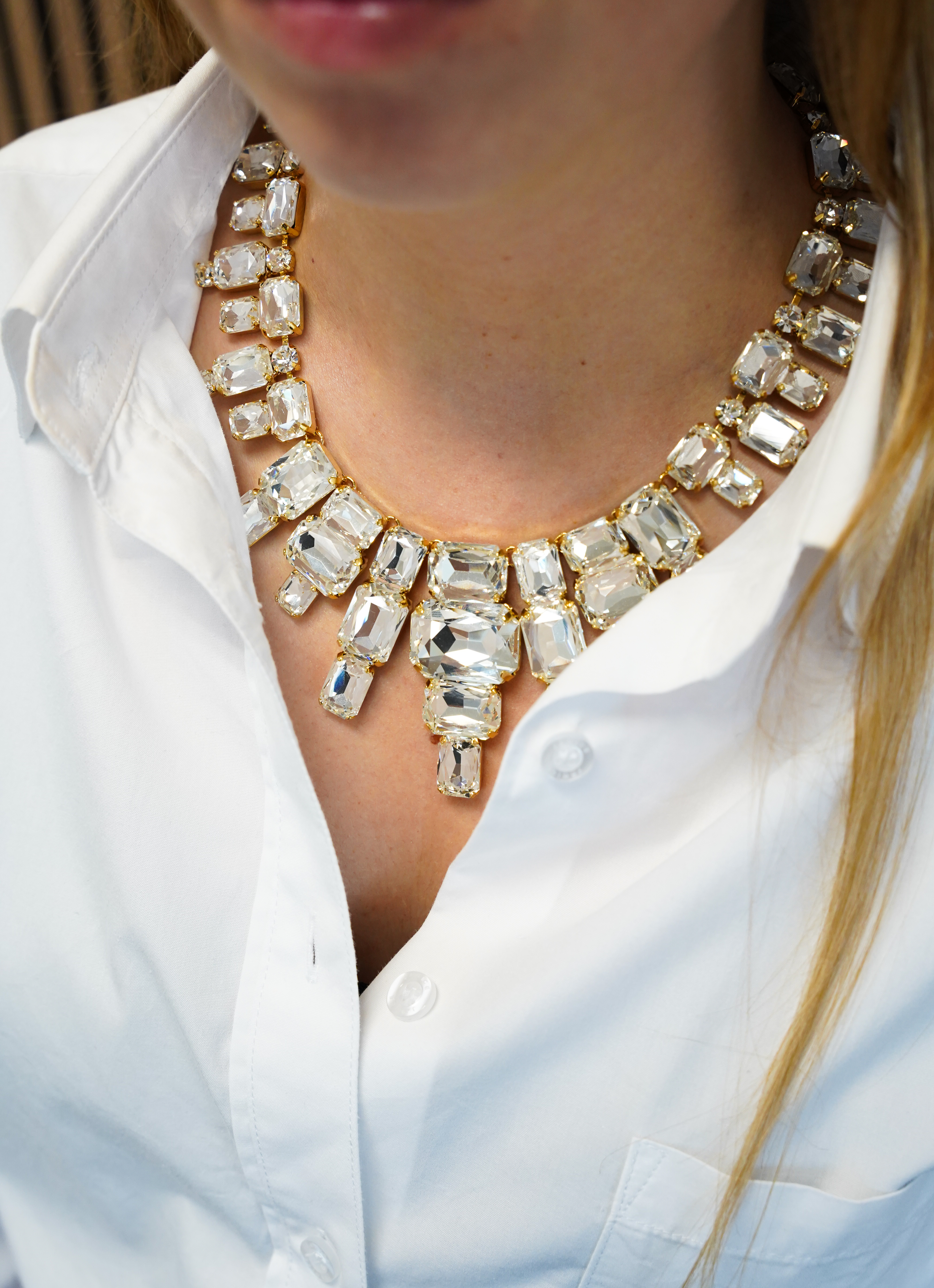 J crew cluster deals drop stone necklace