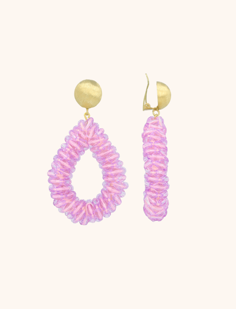 Lilac Earrings Anne Drop L Marquis Clip