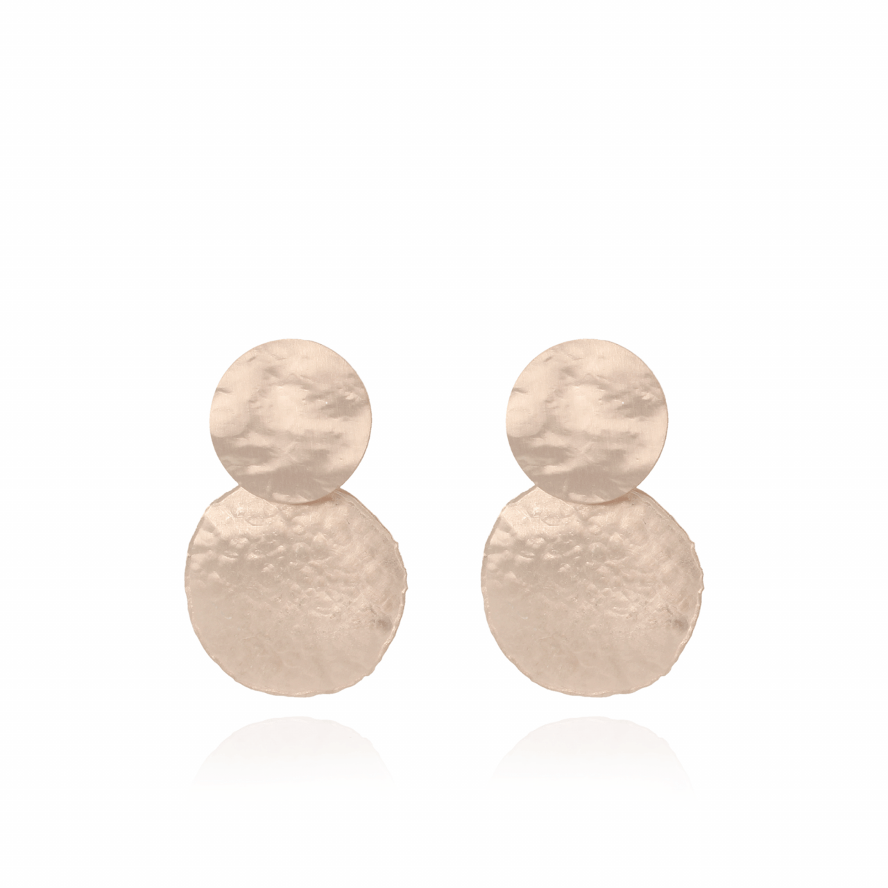 Rose en round hammered S earrings