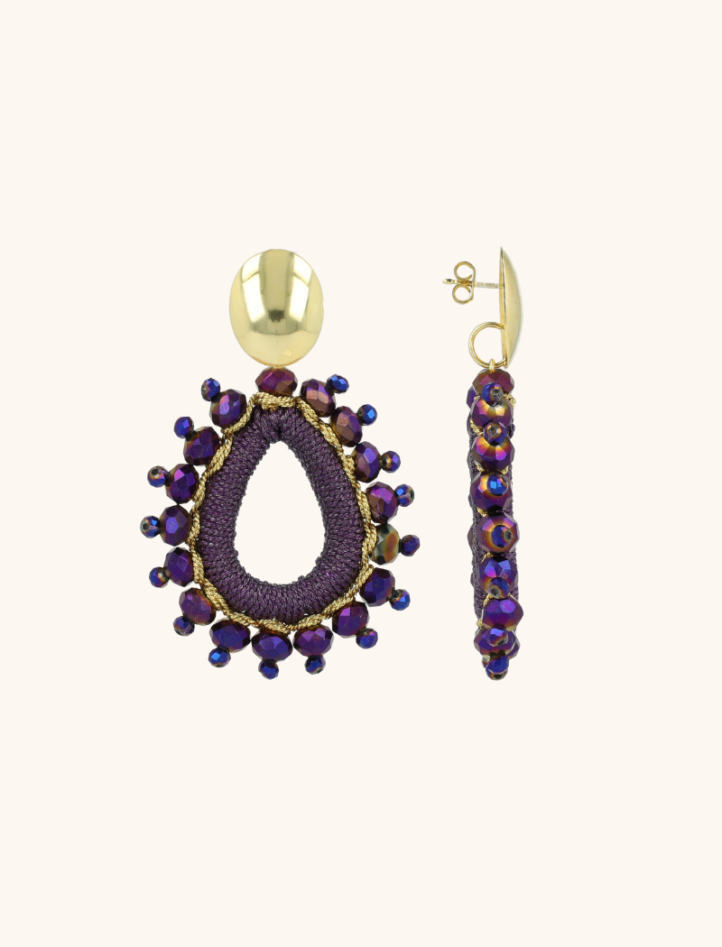 Metallic Purple Oorbellen Flo Urchin Drop M