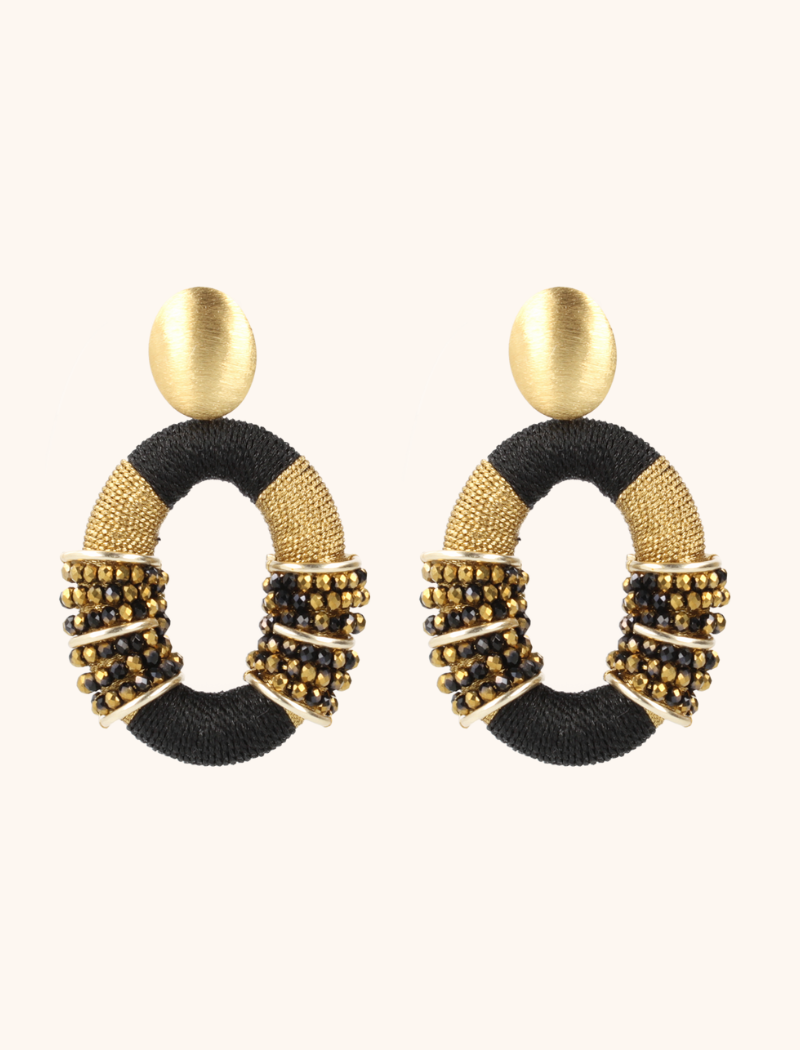 Gold-coloured Earrings Elle Combi Oval L Deluxe