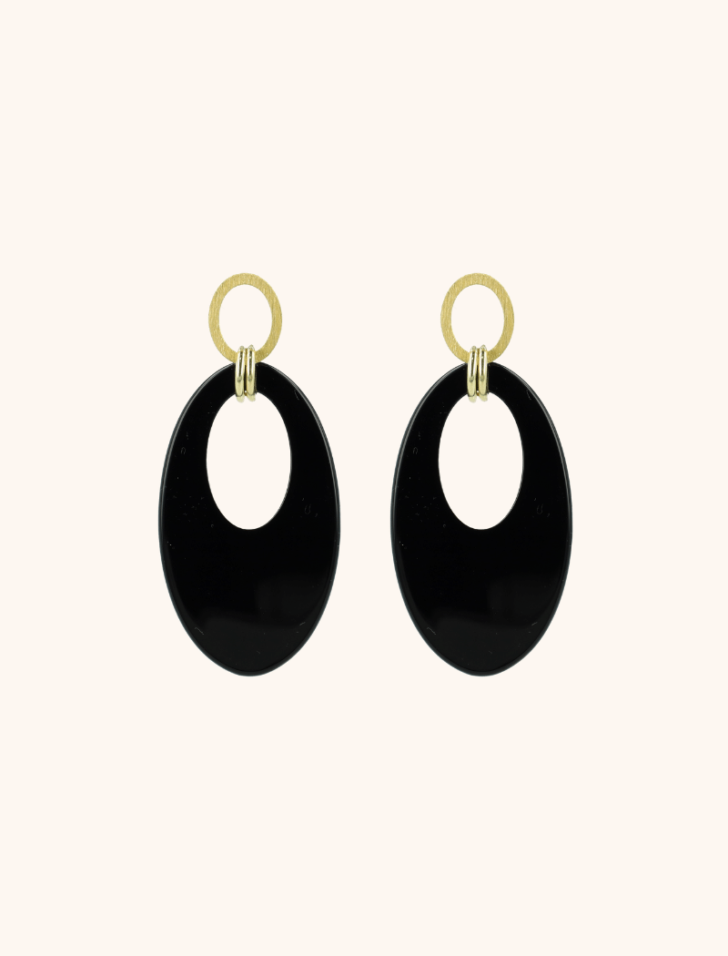 Black resin earrings teardrop Slott-theme.productDescriptionPage.SEO.byTheBrand