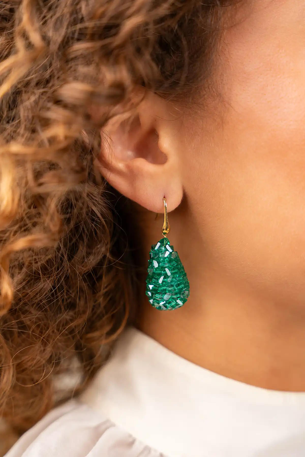 Emerald Oorbellen Cone S Raw