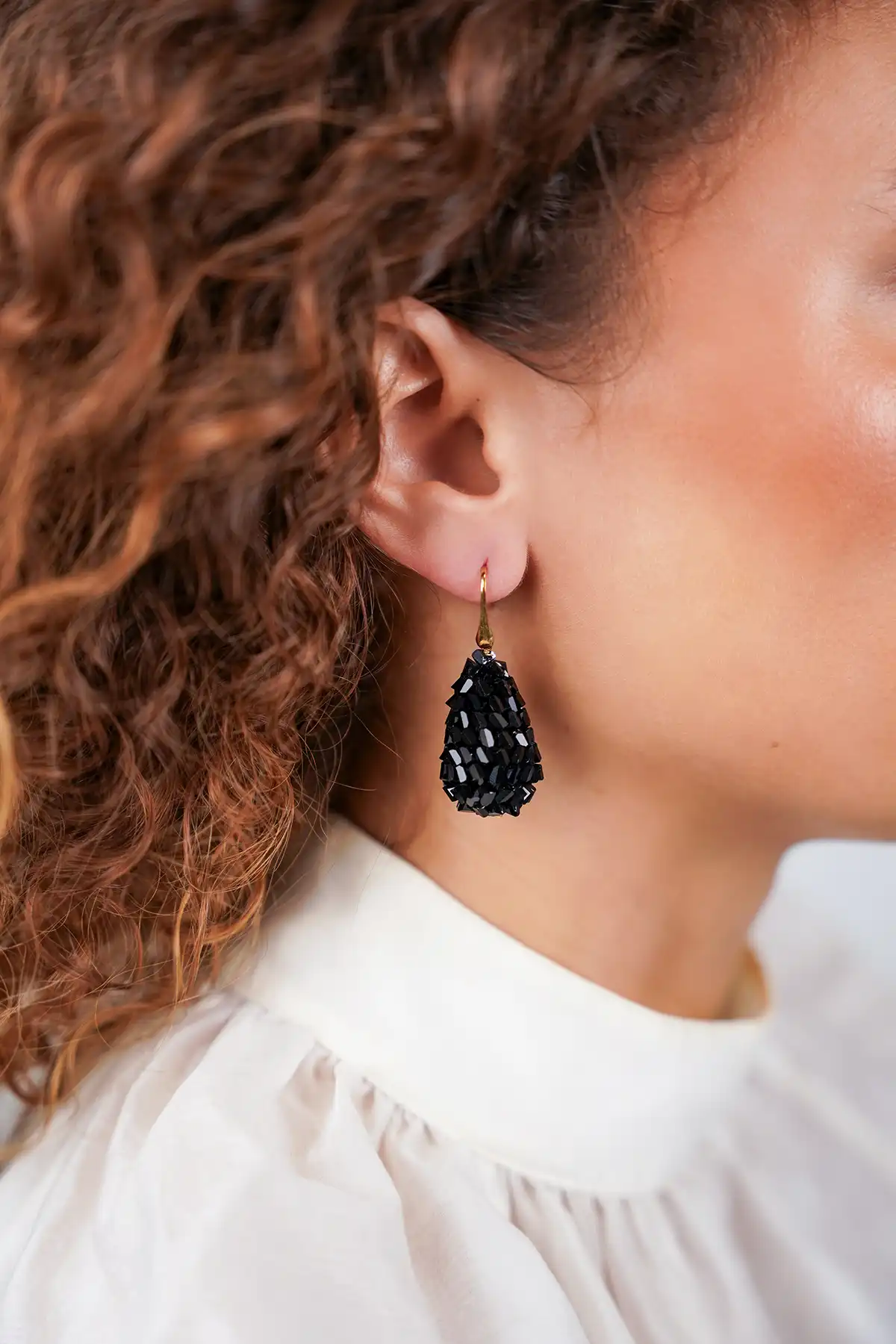 Black Earrings Nova Cone Raw S