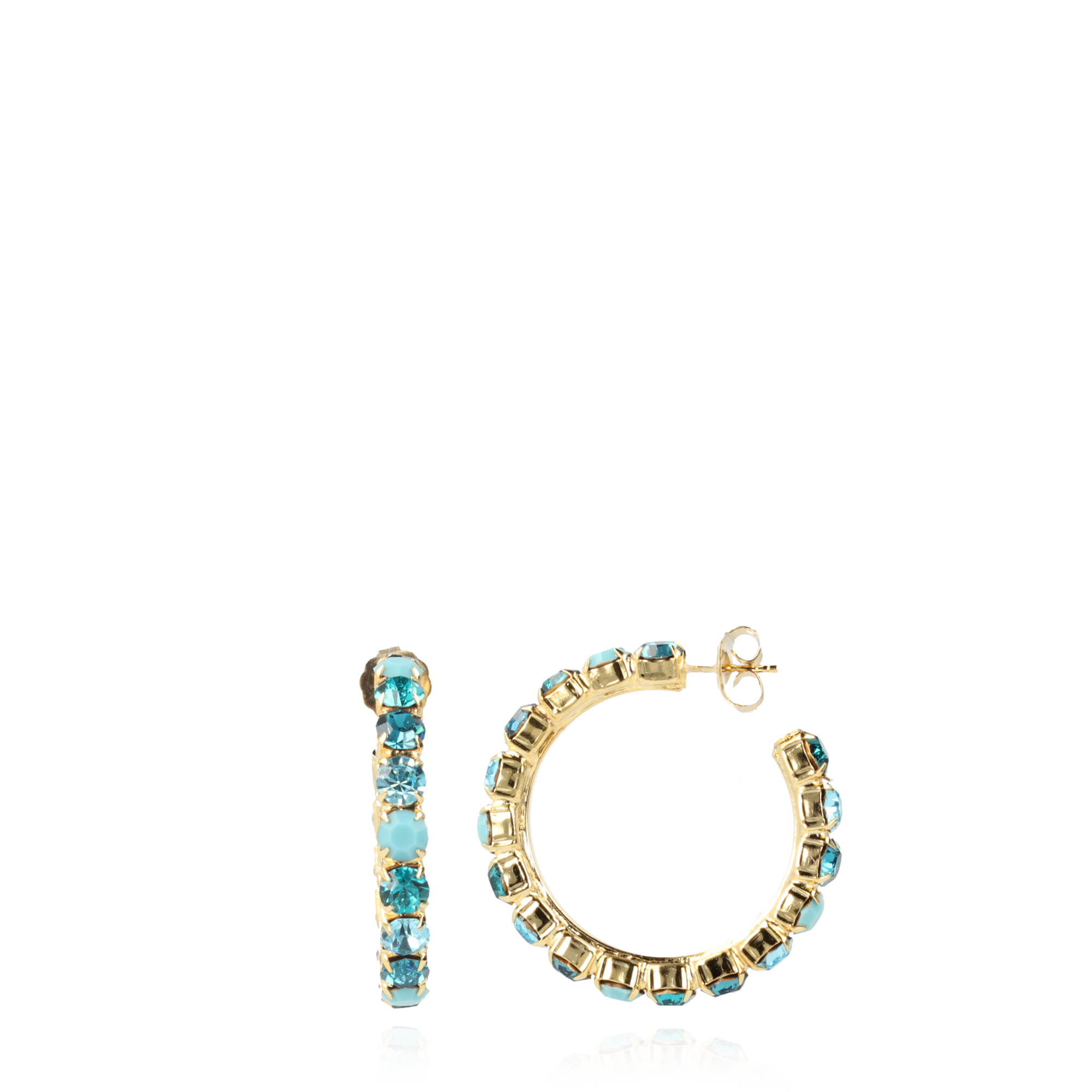 Turquoise earrings strass Julliette creole