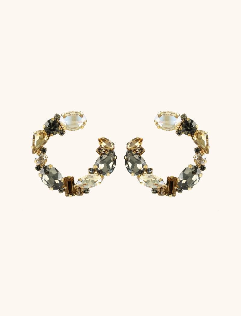 Dark Sand Earrings Dewi Irregular Hoop