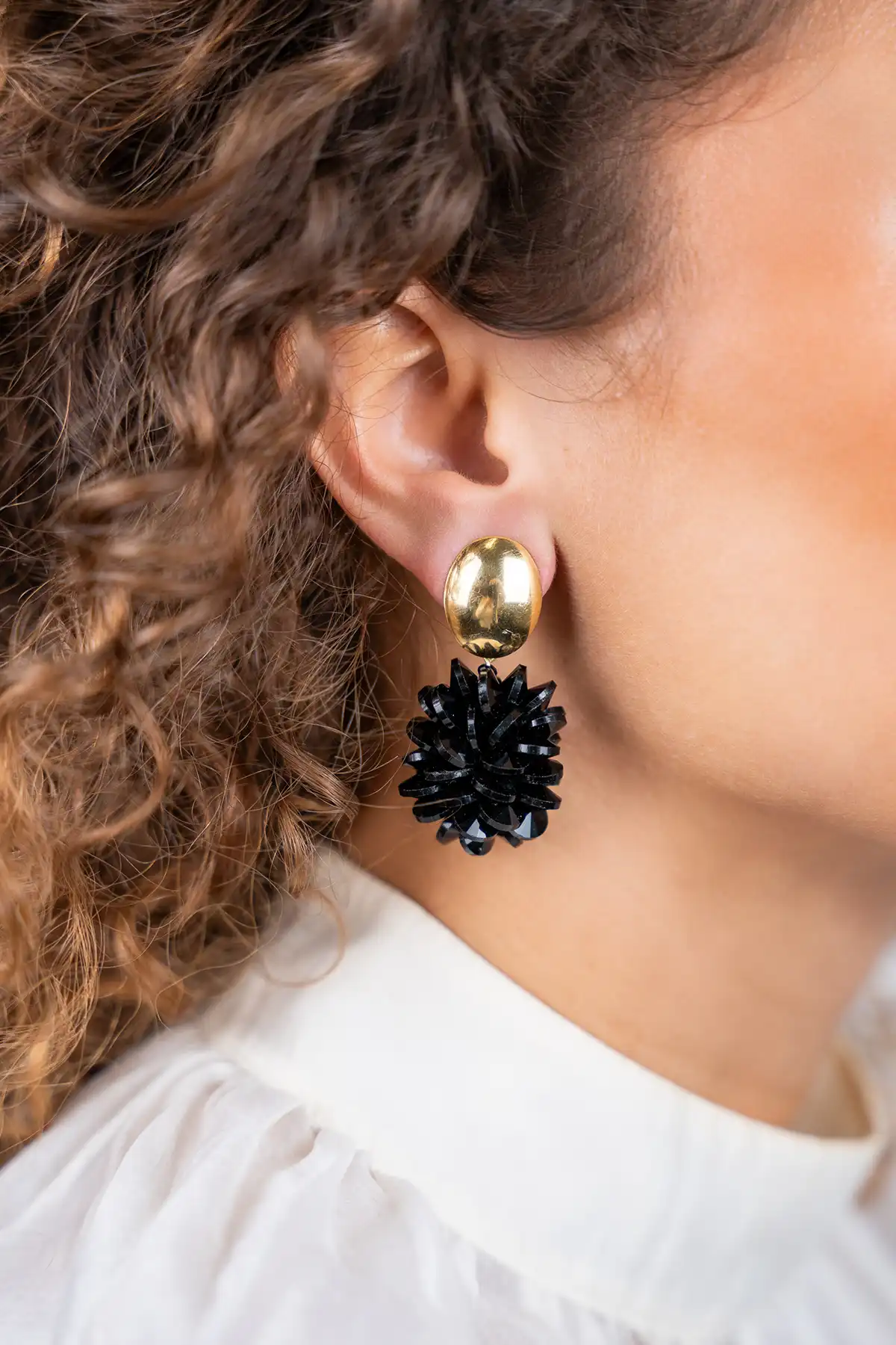 Black Earrings Sam Crystal Sequins