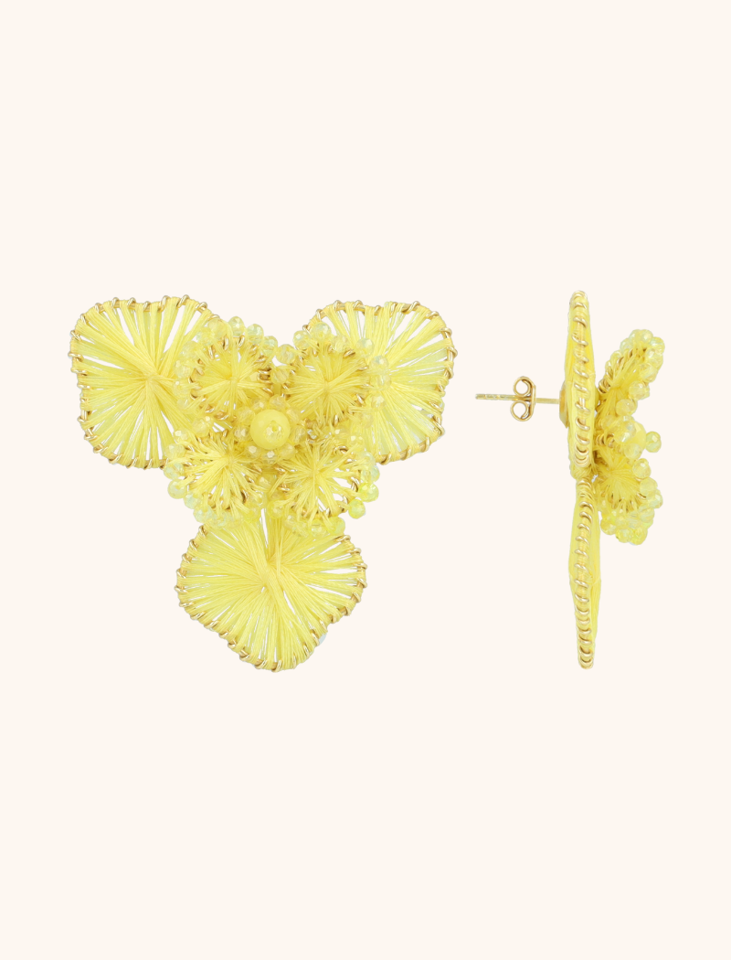 Lemon Earrings Aster Flower L  