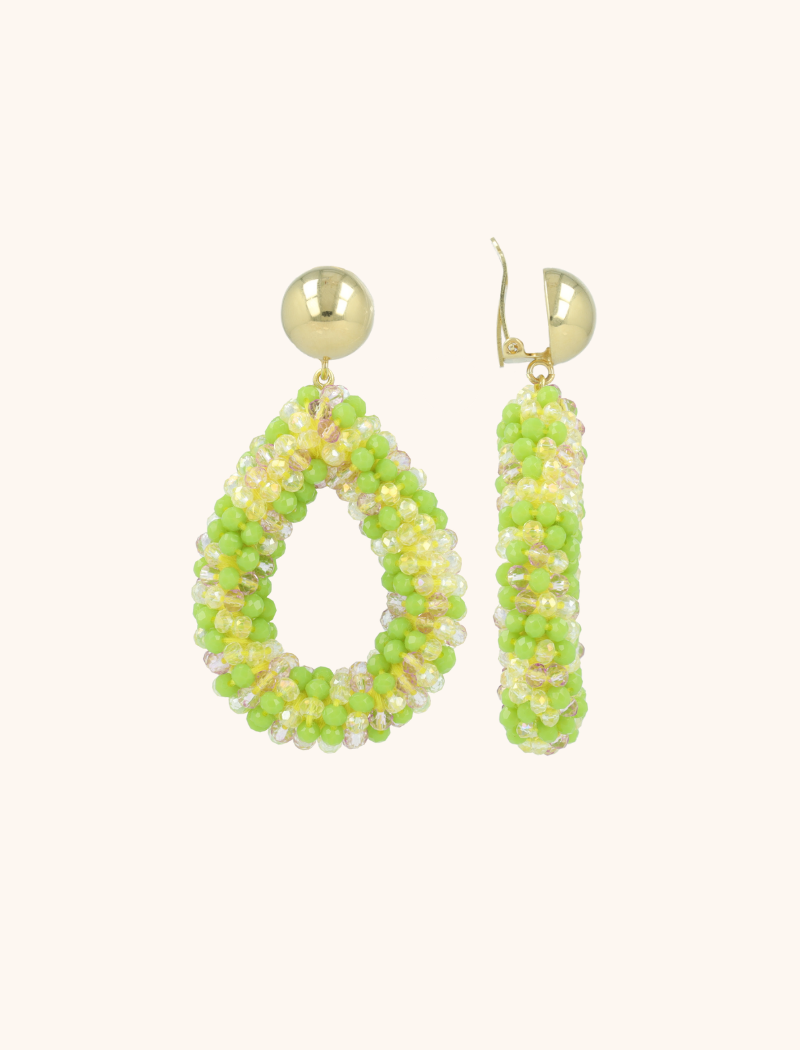 Lime Mix Oorbellen Berry Clip druppel L