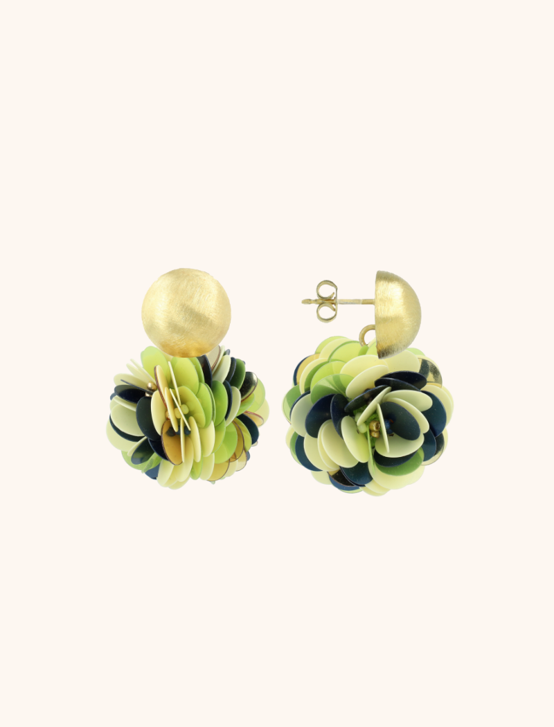 Lime earrings Butterfly globe M