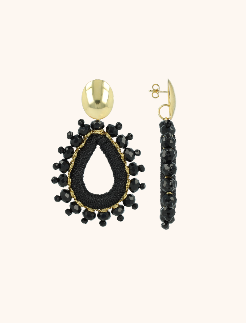 Black Earrings Flo Urchin Drop M