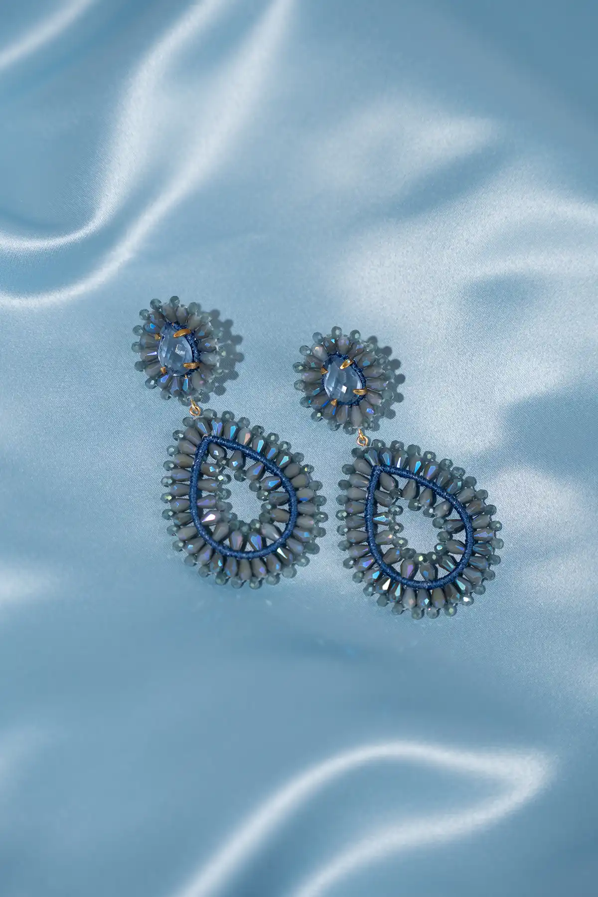 Frosty Blue Earrings Apollo Double Drop S