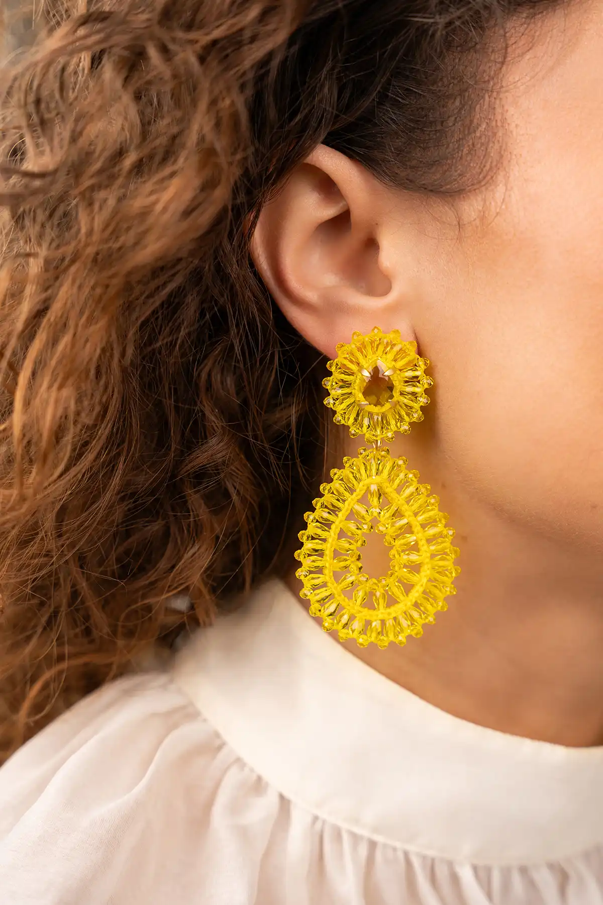 Yellow drop earrings Apollo L