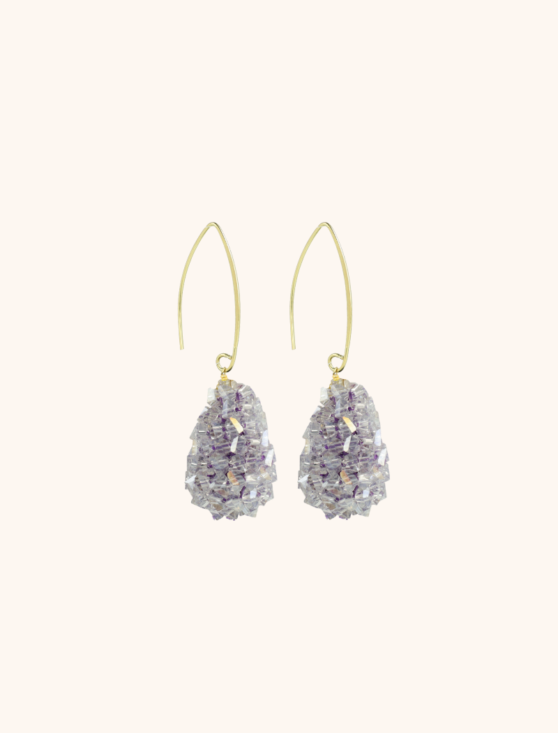 Ice Purple Earrings Cone XS Raw