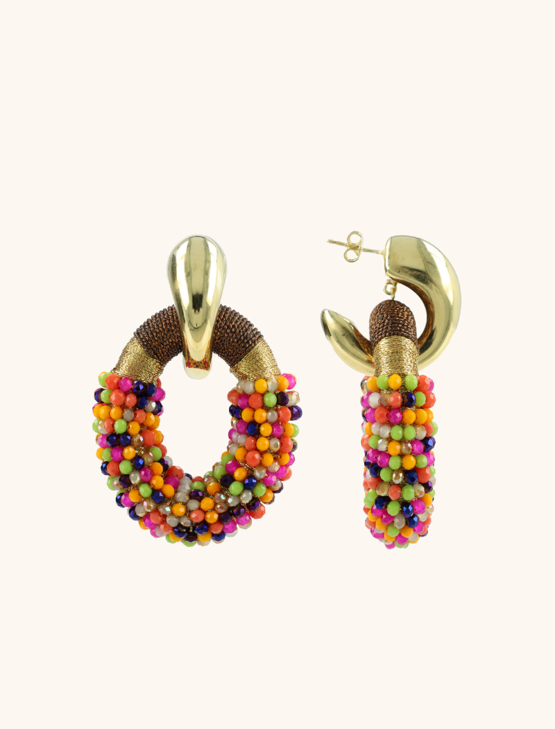 Brown Fuchsia Earrings Yara Oval L