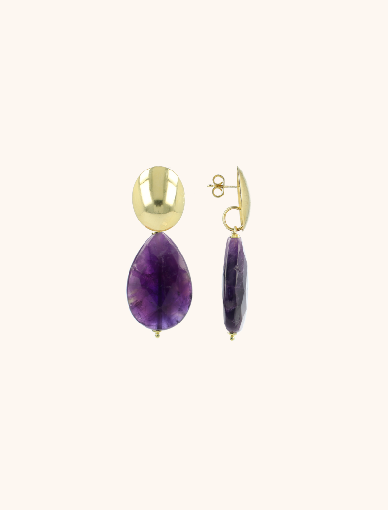 Amethyst Oorbellen Nore Drop L