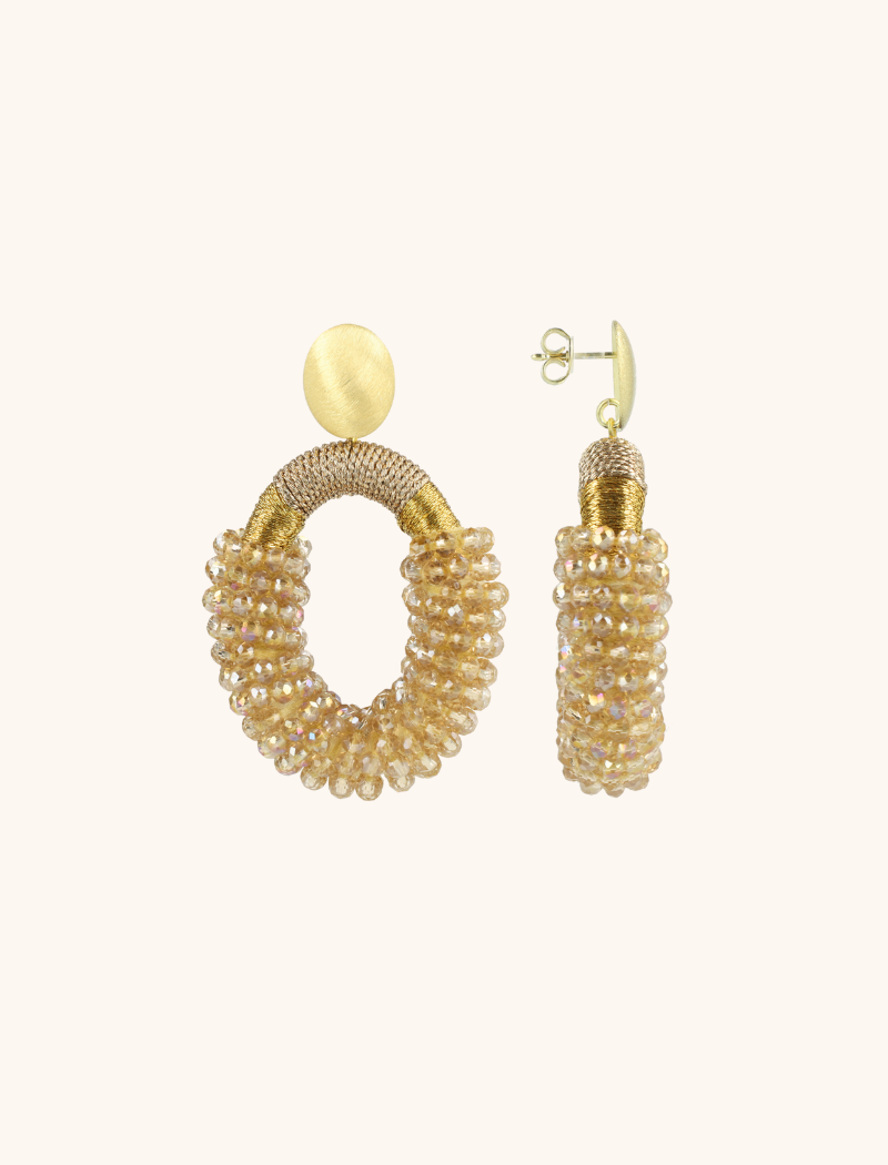 Champagne Earrings Yara Oval M