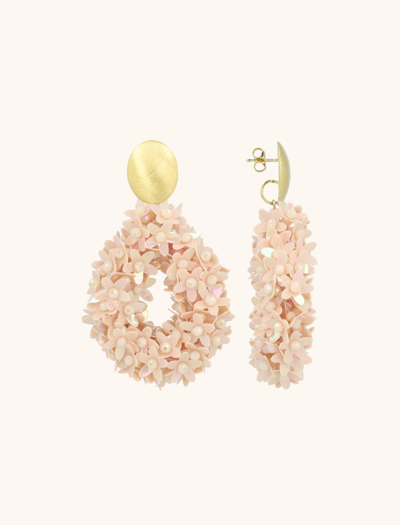 Soft Pink Oorbellen Ivy Flower Drop L