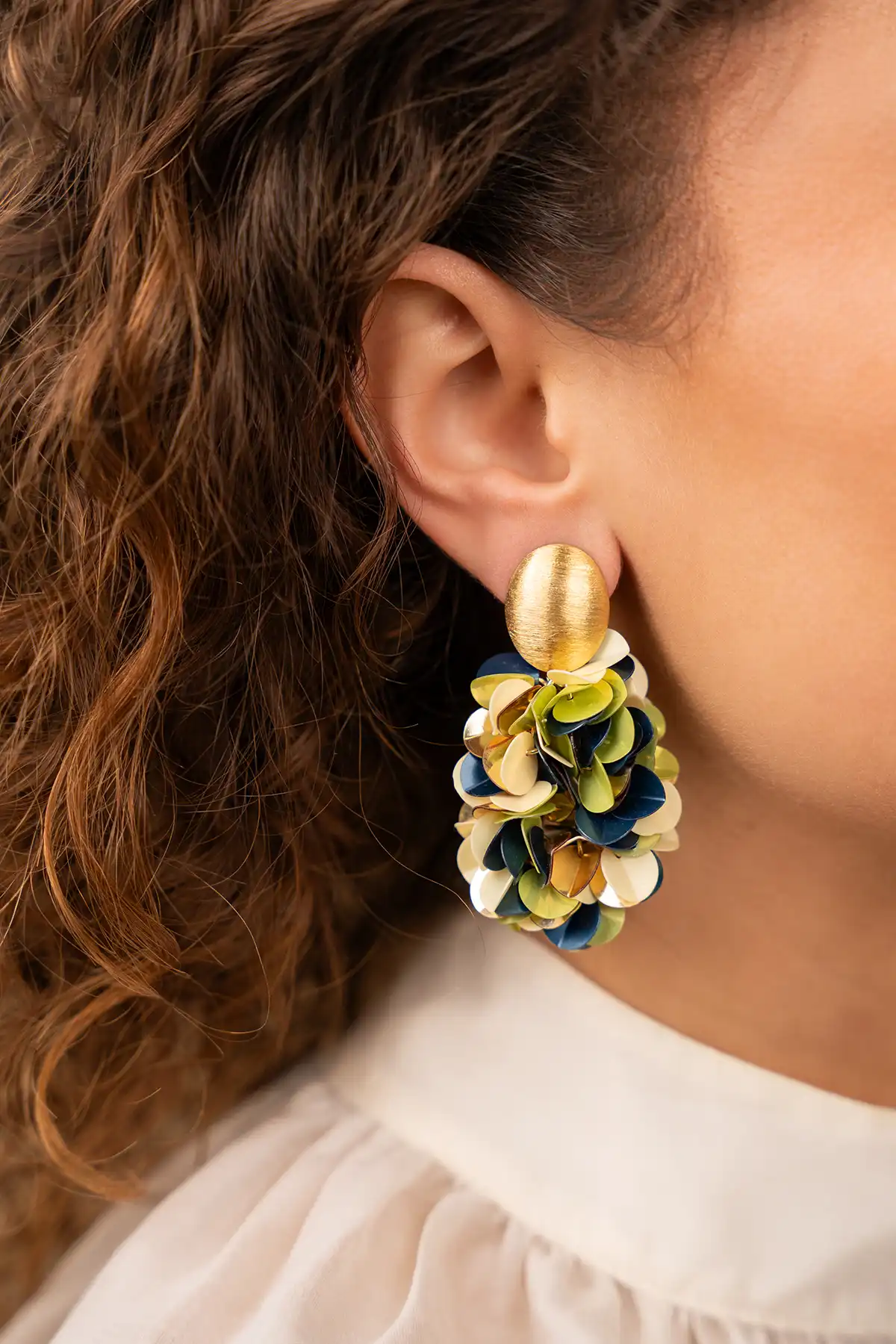 Lime earrings Sas oval M