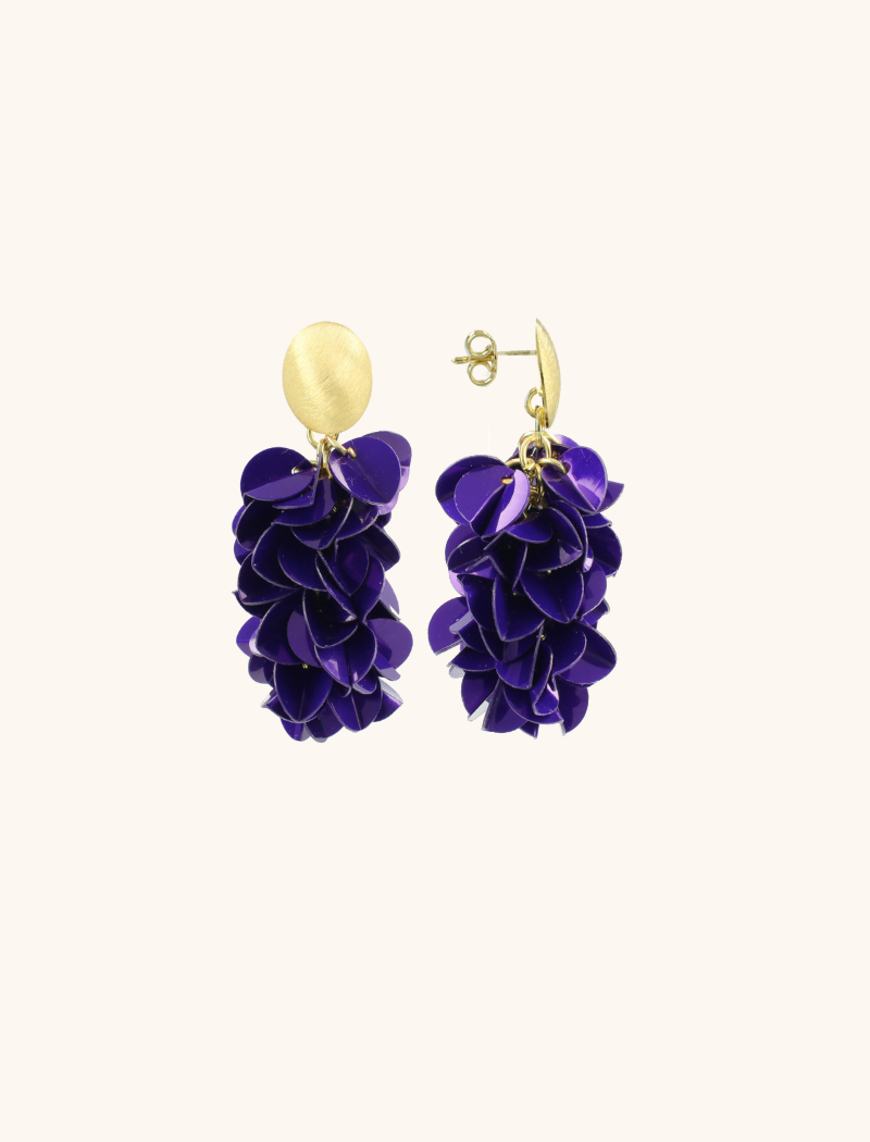 Purple Sequin Snake Earrings M